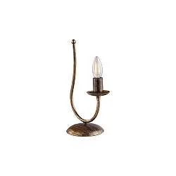Lumetto Rustico Botte 1 Luce In Ferro Battuto Marrone E Oro 