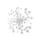 Plafoniera Shabby Edera 4 Luci Ferro Battuto Bianco Con Foglie E Cristalli