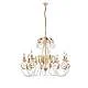 Lampadario Shabby Damasco 8 Luci Ferro Battuto Avorio E Oro Con Cristalli