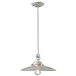 Lampadario Industrial Minimal B&W Metallo Smaltato Bianco 1 Luce E27 31Cm
