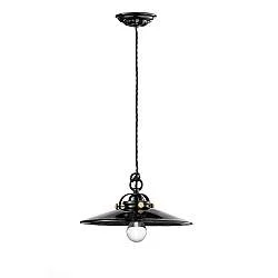 Lampadario Industrial Minimal B&W Metallo Smaltato Nero 1 Luce E27 31Cm