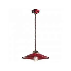 Lampadario Vintage Colors Ferro E Ceramica Bordeaux 1 Luce E27 35Cm