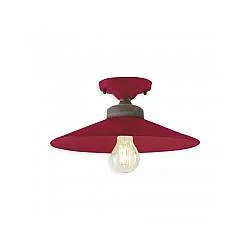 Plafoniera Vintage Colors Ferro E Ceramica Bordeaux 1 Luce E27