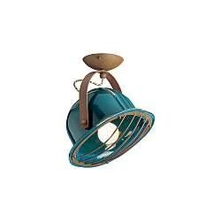 Plafoniera Vintage Industrial Ferro E Ceramica Verde 1 Luce E27