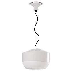 Sospensione Grande Vintage Decò Bellota Ceramica Bianco Grezzo 1 Luce E27