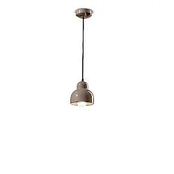 Lampadario Vintage Decò Berimbau Ceramica Marrone Moka 1 Luce E27