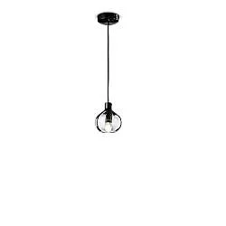 Lampadario Vintage Decò Afoxe' Alluminio Ceramica Cristallo 1 Luce E14