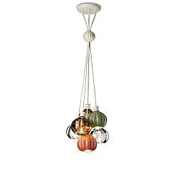 Lampadario Vintage Decò Afoxe' Alluminio Ceramica Vetro Mix 1 Luce E14