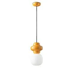 Sospensione Vintage Decò Copacabana Ceramica Gialla 1 Luce E27