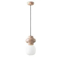 Sospensione Vintage Decò Copacabana Ceramica Grigia 1 Luce E27