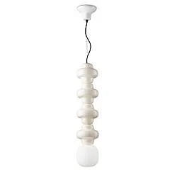 Sospensione Vintage Decò Copacabana 4 Moduli Ceramica Bianca 1 Luce E27