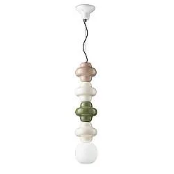 Sospensione Vintage Decò Copacabana 4 Moduli Ceramica Multicolor G-B-V E27