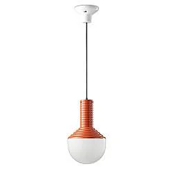 Sospensione Vintage Grande Decò Selaron Ceramica Arancio Poke 1 Luce E27