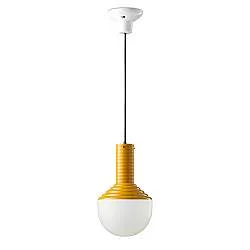 Sospensione Vintage Grande Decò Selaron Ceramica Gialla 1 Luce E27
