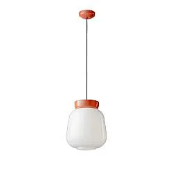 Sospensione Vintage Piccola Decò Corcovado Ceramica-Vetro Poke-Bianco E27