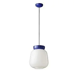 Sospensione Vintage Piccola Decò Corcovado Ceramica-Vetro Blu -Bianco E27