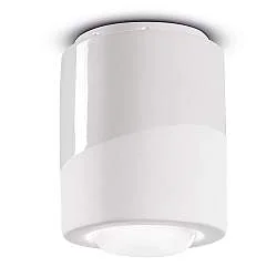 Plafoniera Piccola Vintage Decò Pi Ceramica Bianco Grezzo 1 Luce E27