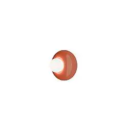 Applique Vintage Bumbum Ceramica Arancio Pokè Vetro Opalino 1 Luce G9 D13,5Cm