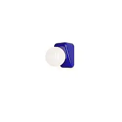 Applique Vintage Flip Ceramica Blu Robot Vetro Opalino 1 Luce G9