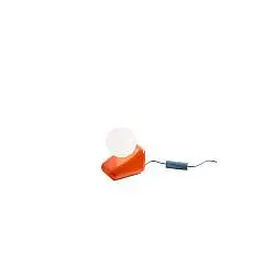 Lampada Da Tavolo Vintage Flip Ceramica Arancio Volpe Vetro Opalino 1 Luce G9