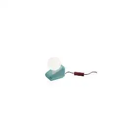Lampada Da Tavolo Vintage Flip Ceramica Azzurra Vetro Opalino 1 Luce G9