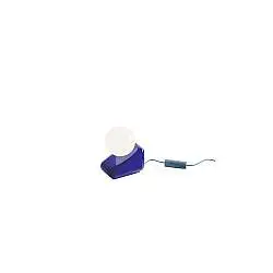 Lampada Da Tavolo Vintage Flip Ceramica Blu Robot Vetro Opalino 1 Luce G9