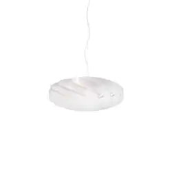 Sospensione Moderna Flat Polilux ® Bianco E Metallo Cromo 1 Luce E14