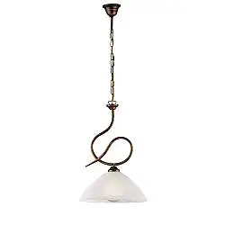 Lampadario Rustico Miranda 1 Luce Marrone e Bianco LuceArt Classic