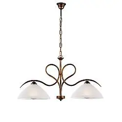 Lampadario Rustico Miranda 2 Luci Marrone e Bianco LuceArt Classic