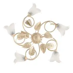 Plafoniera Arte Povera Limone 5 Luci Avorio e Bianco LuceArt Classic