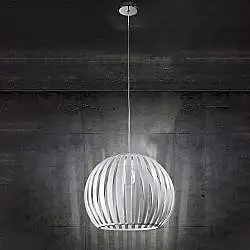 Sospensione Contemporanea Slice Metallo Cromo Acrilico Bianco 1 Luce E27 D40
