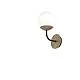 Applique Moderna Clear Metallo Nero E Ottone Vetro Bianco 1 Luce E27