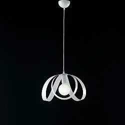 Sospensione Moderna 1 Luce Ferro Laccato Bianco Serie Piovra