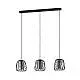 Lampadario Industrial Floresta 3 Luci Acciaio Nero