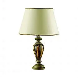 Lume In Legno Classico Verde Etrusco Oro Con Paralume 1 Luce Piccione