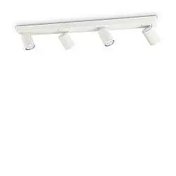 Plafoniera Moderna Rudy Metallo Bianco 4 Luci 7W 3000K Luce Calda